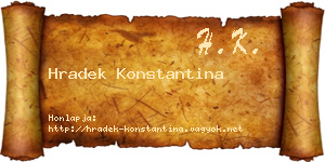 Hradek Konstantina névjegykártya